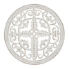 Arabesque and Cross Wall Medallion Home Decor – White (16”)